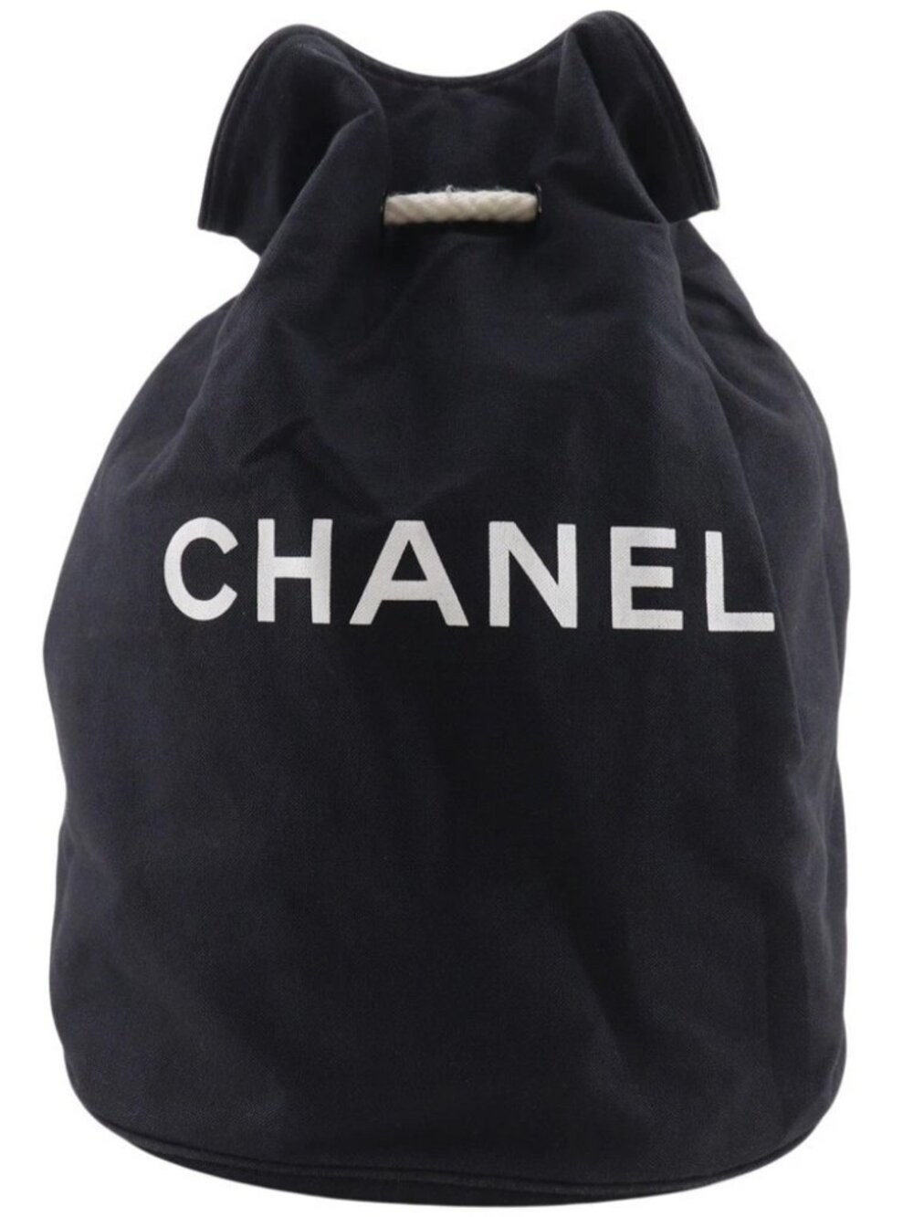 CHANEL Pool bag Shoulder Bag purse black canvas Women